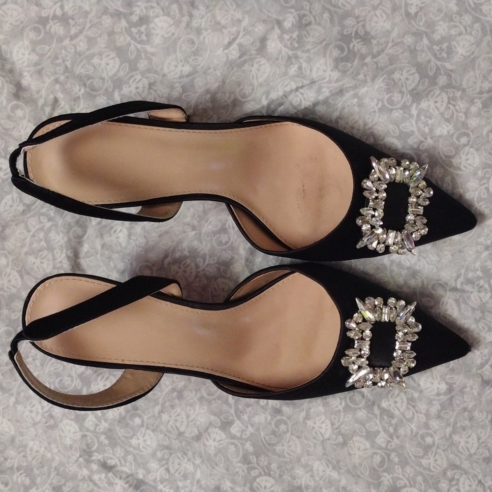 Susanny Women's Black Heels Wedding Shoes